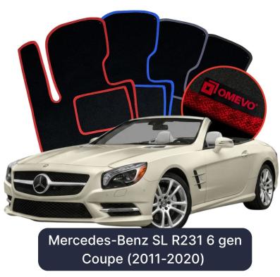 Velour car mats OMEVO for Mercedes-Benz SL R231 6 Gen Coupe (2011-2020)