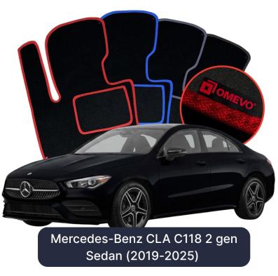 Velour car mats OMEVO for Mercedes-Benz CLA C118 2 gen Sedan (2019-2024)