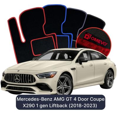 Velour car mats OMEVO for Mercedes-Benz AMG GT 4 Door Coupe X290 1 gen Liftback (2018-2023)