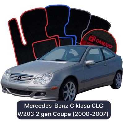 Velour car mats OMEVO for Mercedes-Benz C Class W203 2 gen Coupe (2000-2007)