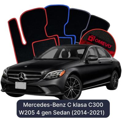 Velour car mats OMEVO for Mercedes-Benz C Class C300 W205 4 gen Sedan (2014-2021)
