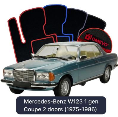 Velour car mats OMEVO for Mercedes-Benz W123 1 gen Coupe 2 doors (1975-1986)
