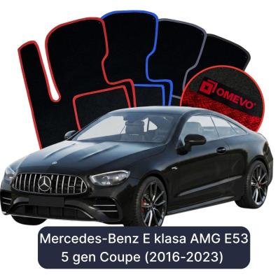 Velour car mats OMEVO for Mercedes-Benz E Class AMG E53 5 gen Coupe (2016-2023)