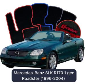 OMEVO Velour Car Mats for Mercedes-Benz SLK R170 1 gen Roadster (1996-2004)
