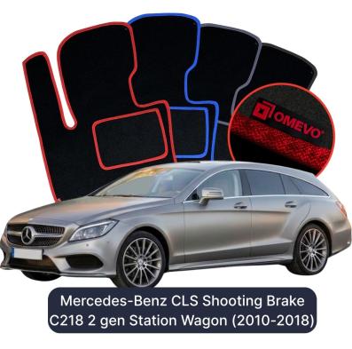 Velour car mats OMEVO for Mercedes-Benz CLS Shooting Brake C218 2 gen Station Wagon (2010-2018)