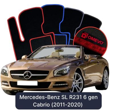 Velour car mats OMEVO for Mercedes-Benz SL R231 6 gen Cabrio (2011-2020)