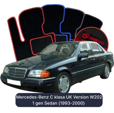 Velour car mats OMEVO for Mercedes-Benz C Class W202 1 gen Sedan UK Version (1993-2000)