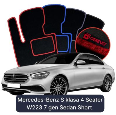 Velour car mats OMEVO for Mercedes-Benz S Class 4 Seater W223 7 gen Sedan Short (2020-2023)