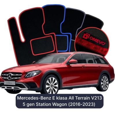 Velour car mats OMEVO for Mercedes-Benz E Class All Terrain V213 5 gen Station Wagon (2016-2023)