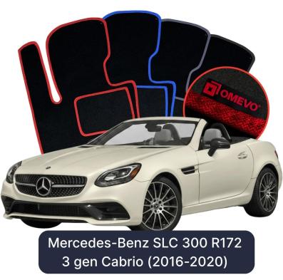 Velour car mats OMEVO for Mercedes-Benz SLC 300 R172 3 gen Cabrio (2016-2020)