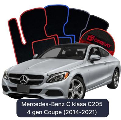 Velour car mats OMEVO for Mercedes-Benz C Class C205 4 gen Coupe (2014-2021)