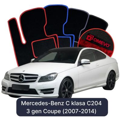 Velour car mats OMEVO for Mercedes-Benz C Class C204 3 gen Coupe (2007-2014)