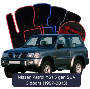 OMEVO Velour Car Mats for Nissan Patrol Y61 5 gen SUV 3 doors (1997-2013)