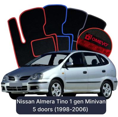 Velour car mats OMEVO for Nissan Almera Tino 1 gen Minivan 5 doors (1998-2006)