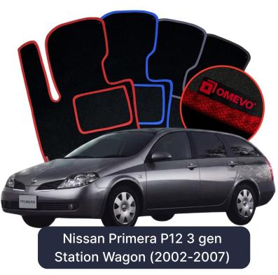Velour car mats OMEVO for Nissan Primera P12 3 gen Station Wagon (2002-2007)