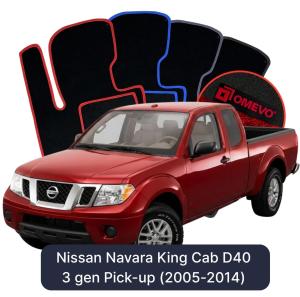 OMEVO Velour Car Mats for Nissan Navara King Cab D40 3 gen Pick-up (2005-2014)