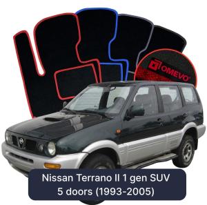 OMEVO Velour Car Mats for Nissan Terrano II 1 gen SUV 5 doors (1993-2005)