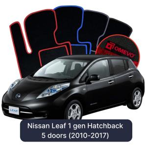 OMEVO Velour Car Mats for Nissan Leaf 1 gen Hatchback 5 doors (2010-2017)