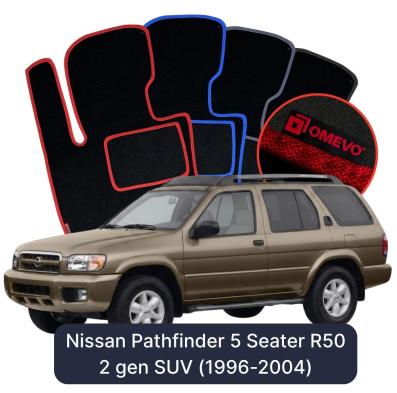 Velour car mats OMEVO for Nissan Pathfinder 5 seatrer R50 2 gen SUV (1996-2004)