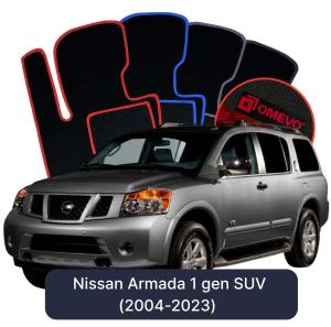 OMEVO Velour Car Mats for Nissan Armada 1 gen SUV (2004-2023)