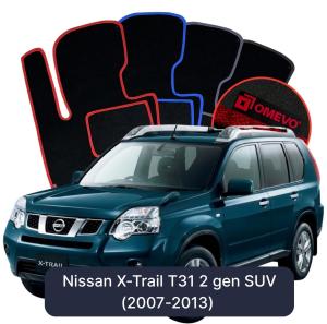 OMEVO Velour Car Mats for Nissan X-Trail T31 2 gen SUV (2007-2013)