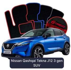 OMEVO Velour Car Mats for Nissan Qashqai Tekna J12 3 gen SUV (2021-2025)