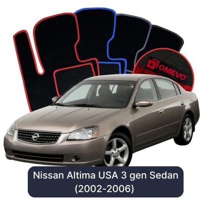 Velour car mats OMEVO for Nissan Altima USA Version 3 gen Sedan (2002-2006)