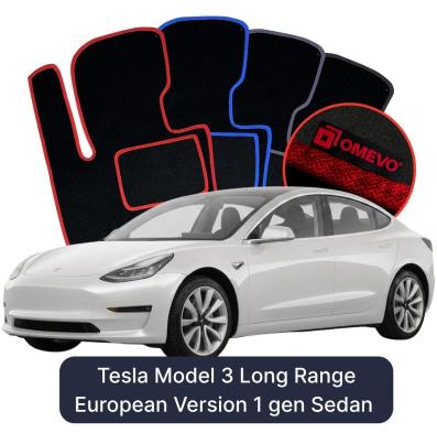 Velour car mats OMEVO for Tesla Model 3 Long Range 1 gen Sedan European Version (2017-2025)