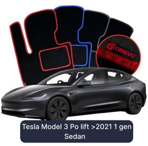 OMEVO Velour Car Mats for Tesla Model 3 Facelift >2021 1 gen Sedan (2017-2025)