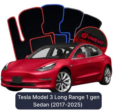 Velour car mats OMEVO for Tesla Model 3 Long Range 1 gen Sedan (2017-2025)
