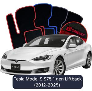 OMEVO Velour Car Mats for Tesla Model S S75 1 gen Liftback (2012-2025)