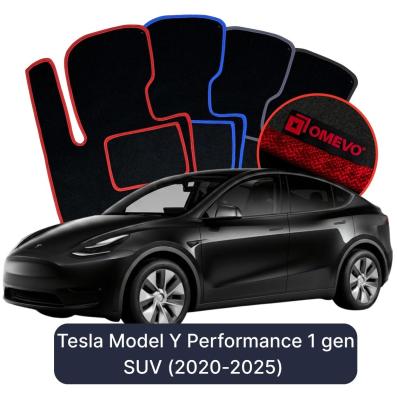 Velour car mats OMEVO for Tesla Model Y Performance  1 gen SUV (2020-2025)