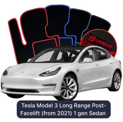 Velour car mats OMEVO for Tesla Model 3 Long Range 1 gen Sedan Post-Facelift (from 2021) (2017-2025)