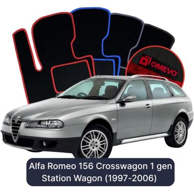 Velour car mats OMEVO for Alfa Romeo 156 Crosswagon 1 gen Station Wagon (1997-2006)