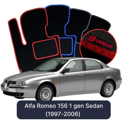 Velour car mats OMEVO for Alfa Romeo 156 1 gen Sedan (1997-2006)