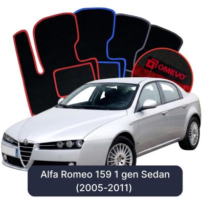 Velour car mats OMEVO for Alfa Romeo 159 1 gen Sedan (2005-2011)