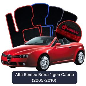 OMEVO Velour Car Mats for Alfa Romeo Brera 1 gen Cabrio (2005-2010)