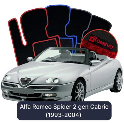 Velour car mats OMEVO for Alfa Romeo Spider 2 gen Cabrio (1993-2004)