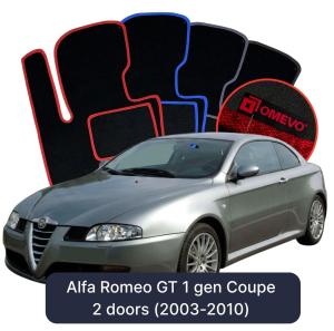 OMEVO Velour Car Mats for Alfa Romeo GT 1 gen Coupe 2 doors (2003-2010)