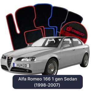 OMEVO Velour Car Mats for Alfa Romeo 166 1 gen Sedan (1998-2007)