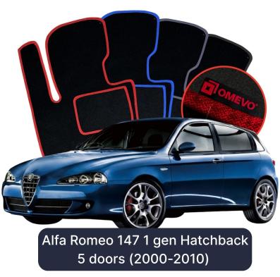 Velour car mats OMEVO for Alfa Romeo 147 1 gen Hatchback 5 doors (2000-2010)