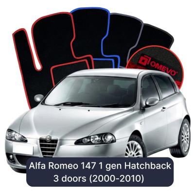 Velour car mats OMEVO for Alfa Romeo 147 1 gen Hatchback 3 doors (2000-2010)