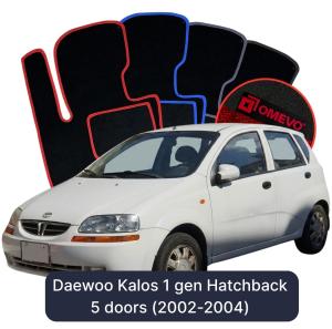 OMEVO Velour Car Mats for Daewoo Kalos 1 gen Hatchback 5 doors (2002-2004)