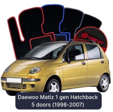 Velour car mats OMEVO for Daewoo Matiz 1 gen Hatchback 5 doors (1998-2007)