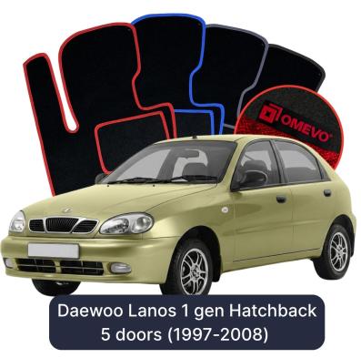 Velour car mats OMEVO for Daewoo Lanos 1 gen Hatchback 5 doors (1997-2008)