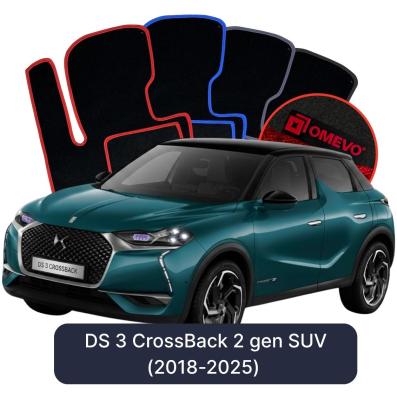 Velour car mats OMEVO for DS 3 CrossBack  2 gen SUV (2018-2025)