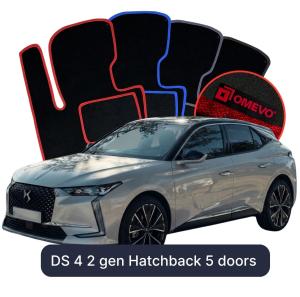 OMEVO Velour Car Mats for DS 4 2 gen Hatchback 5 doors (2021-2025)