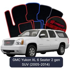 OMEVO Velour Car Mats for GMC Yukon XL 6-seater 2 gen SUV (2005–2014)