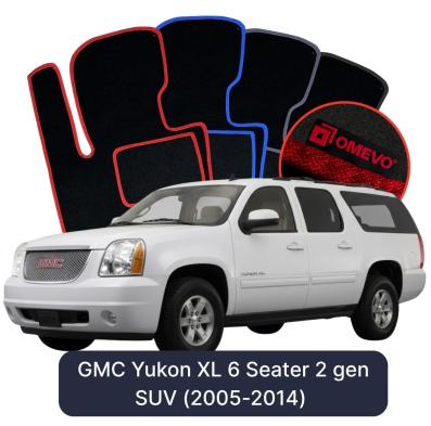 Velour car mats OMEVO for GMC Yukon XL 6-seater 2 gen SUV (2005–2014)
