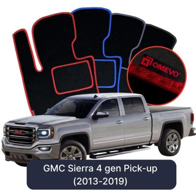 Velour car mats OMEVO for GMC Sierra 4 gen Pick-up (2013-2019)